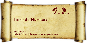 Imrich Martos névjegykártya